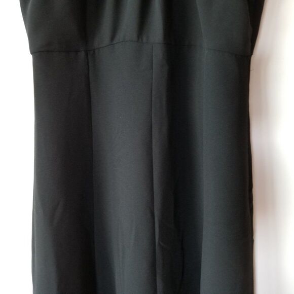 Evan-Picone Fit & Flare Satin U-Neckline & Hem Little Black Cocktail Dress Sz 6 - Picture 5 of 16